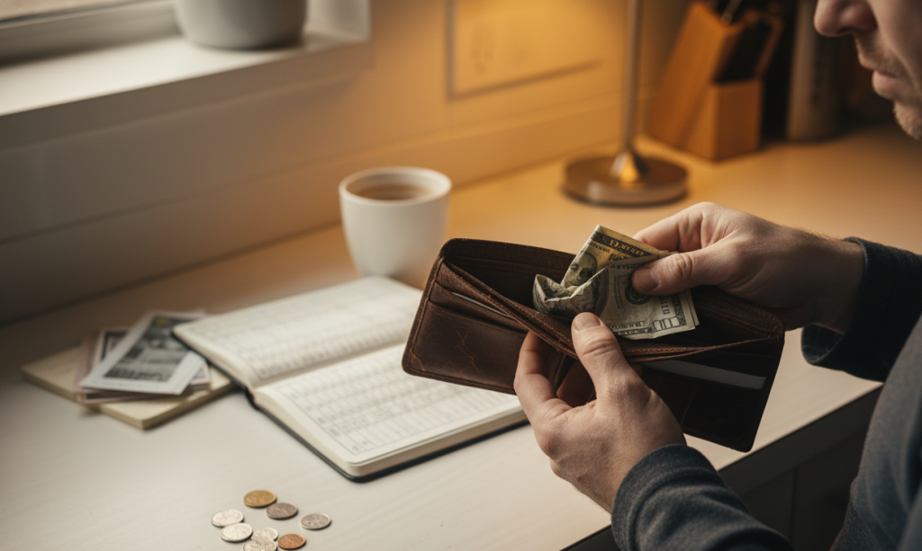 man with little money