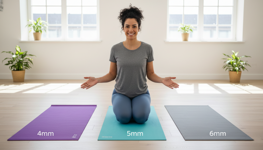 woman with yoga mats