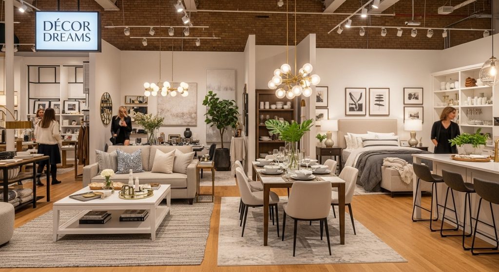 Large furniture showroom.