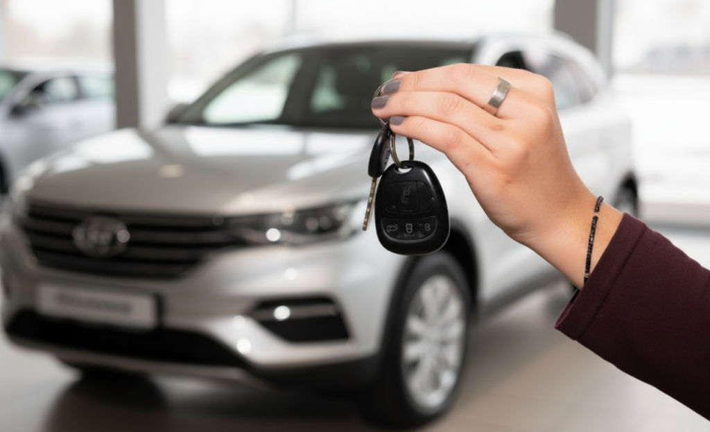 new car and keys