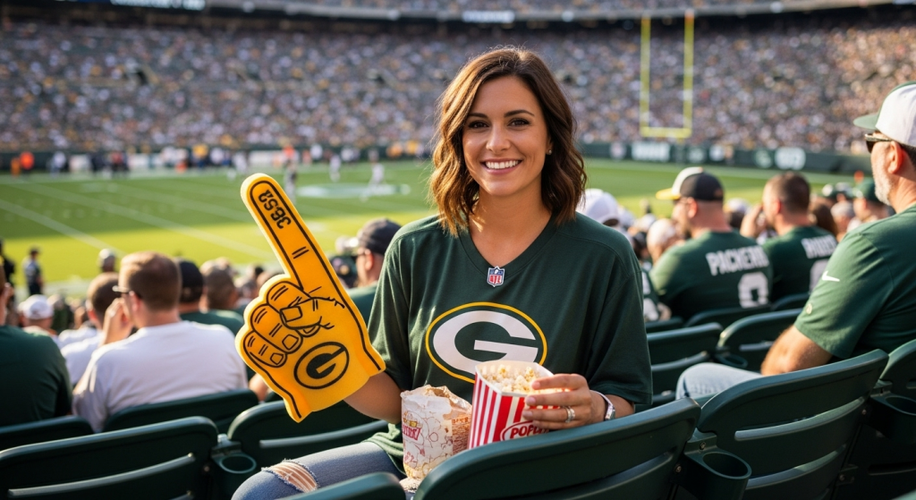 woman in a game with Official NFL Tees
