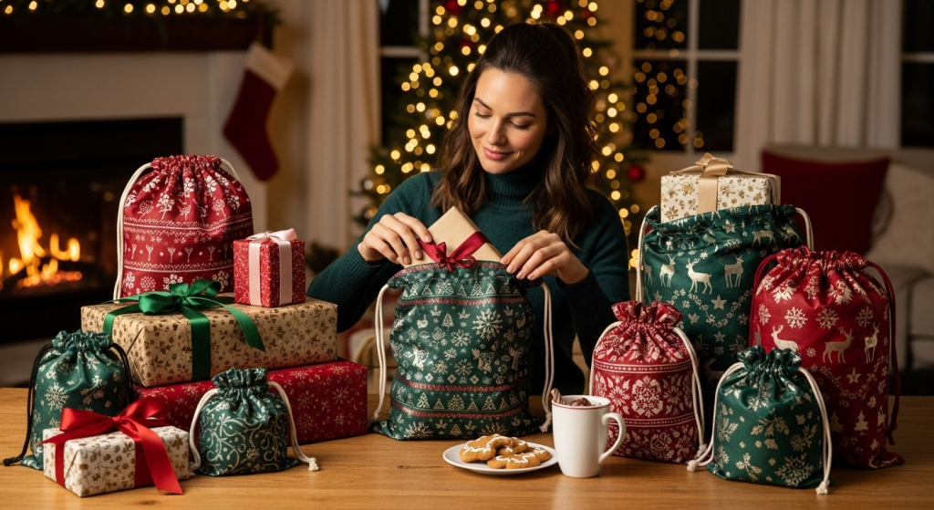 woman with Kringle Express Totes