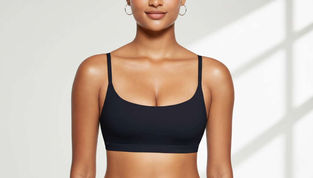model with bra