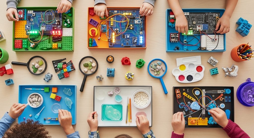 Group workshop: circuits and science.
