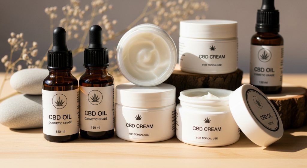 CBD products on display.