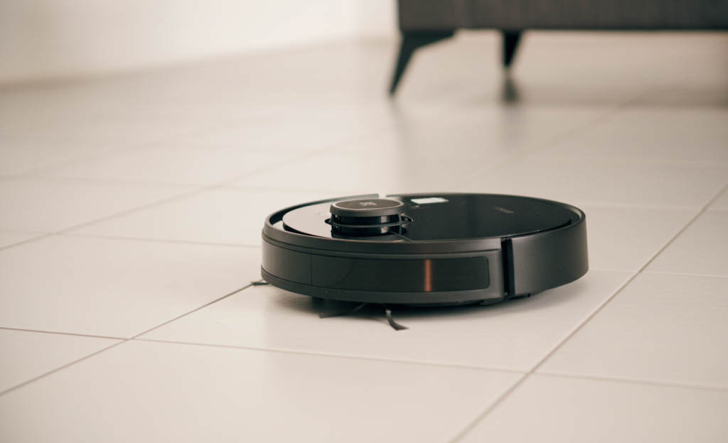 robot vacuum  in the living room