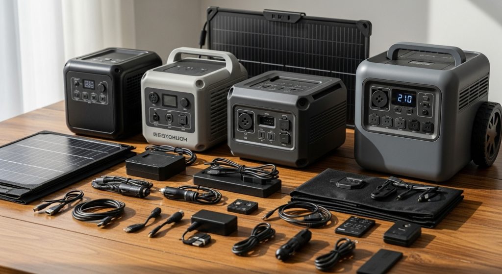 Solar power equipment on a table.