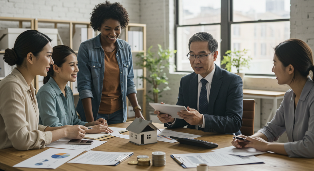 mortgages loans image - people - documents