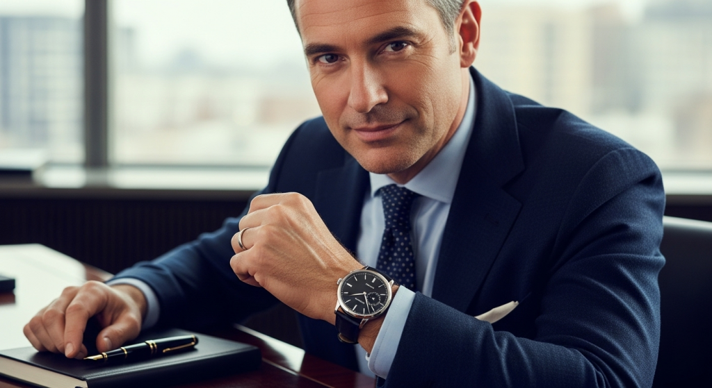 man wearing Kevin O'Leary watch