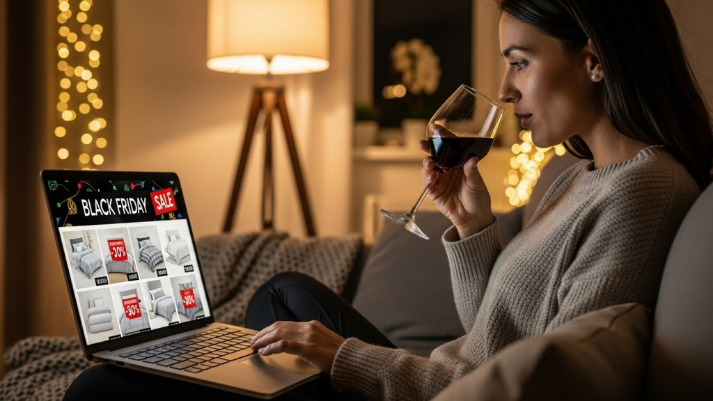 woman shopping online on Black Friday