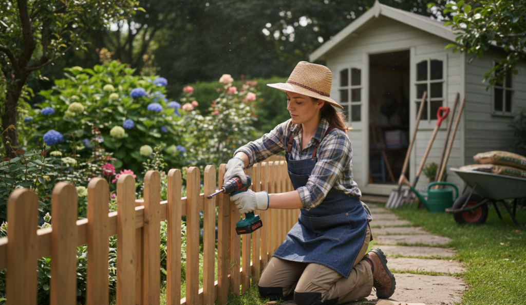 woman tending her garden