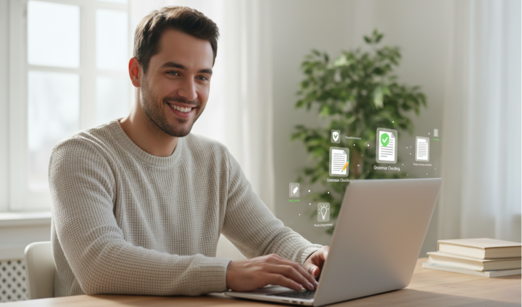 man using laptop