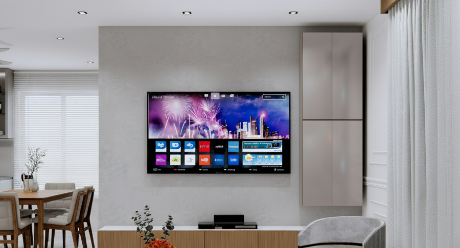 living room with TV