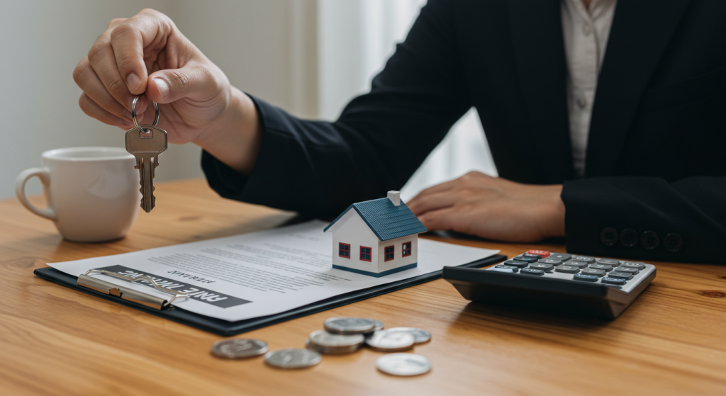 mortgages loans image - document - calculator - home