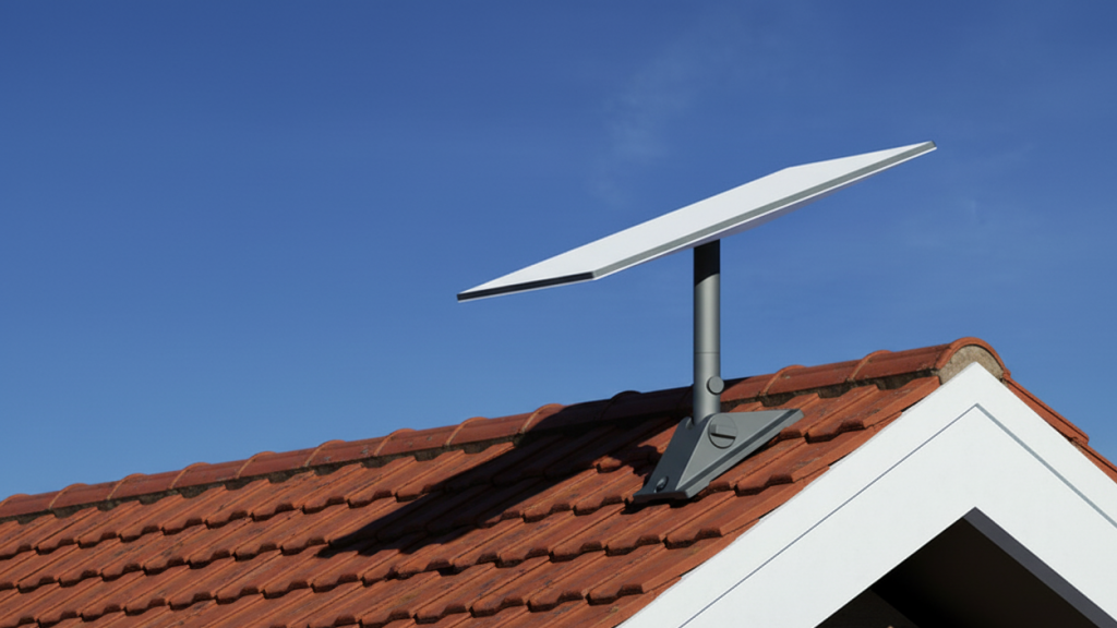 Starlink antenna on the roof of a home