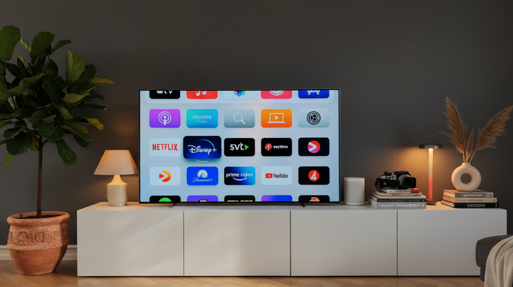 smart TV on living room furniture