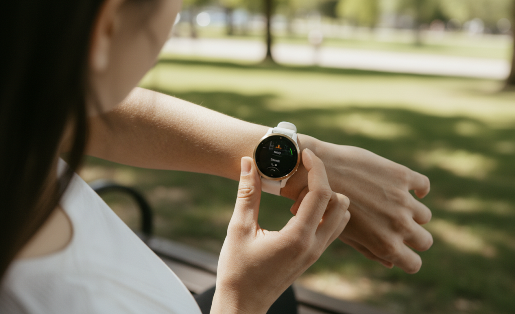 woman with smartwatch